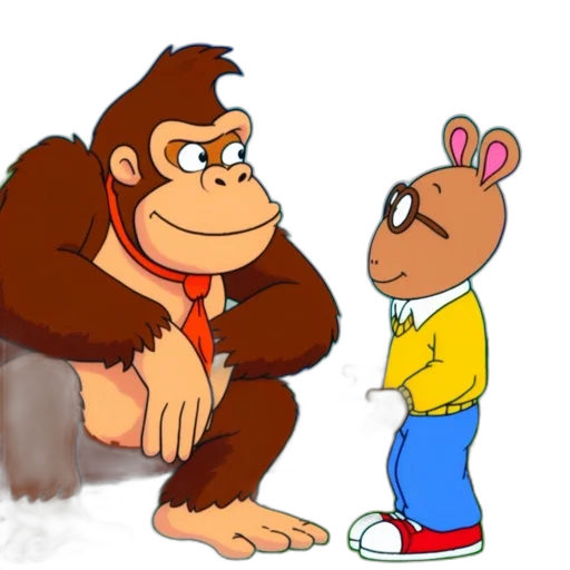 animal, concept art, cartoon, 3d render, photorealistic, forest, two, characters transparent PNG cut-out