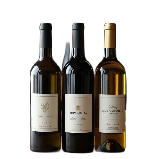 three, different, bottle, wines transparent PNG cut-out