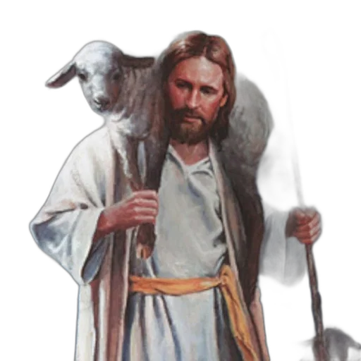 staff, animal, photorealistic, oil painting, concept art, bearded, man, seemingly transparent PNG cut-out