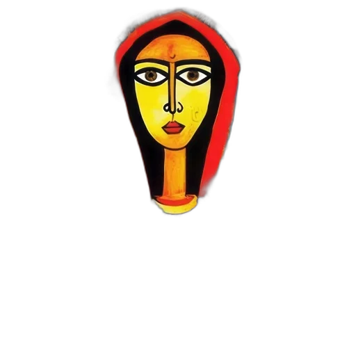 face, mask, jewelry, staff, cartoon, concept art, pixel art, comic book art transparent PNG cut-out