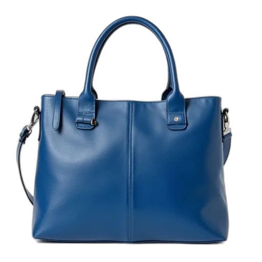 blue, leather, satchel, purse, shown, strap, closure, two transparent PNG cut-out