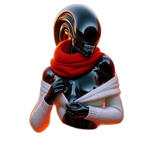mask, robot, jacket, face, concept art, 3d render, pixel art, cyberpunk transparent PNG cut-out