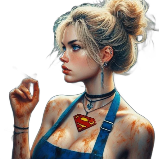 jewelry, face, dress, staff, comic book art, fantasy art, photorealistic, concept art transparent PNG cut-out