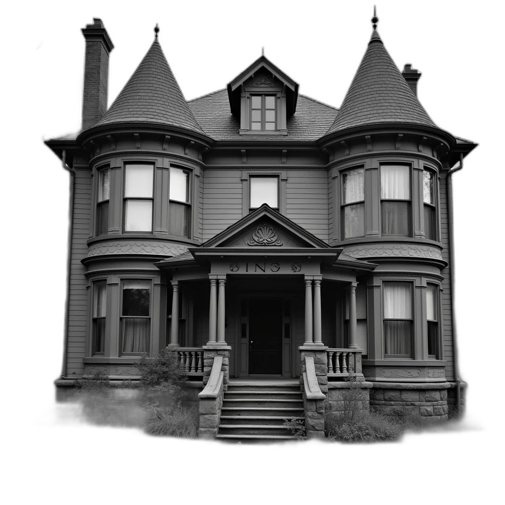 building, concept art, photorealistic, 3d render, city street, night, dark, monochrome transparent PNG cut-out
