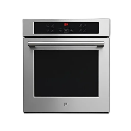 robot, modern, stainless, steel, oven, digital, display, sleek transparent PNG cut-out