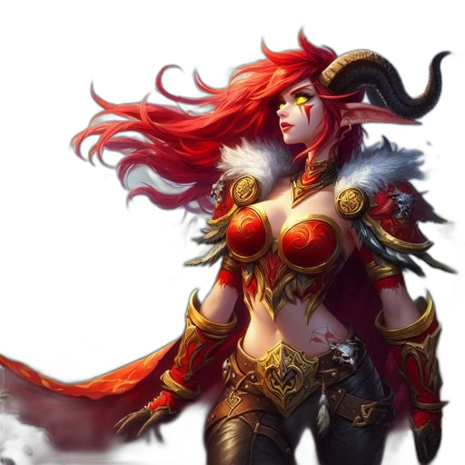 dragon, fantasy art, concept art, comic book art, pixel art, red, armored, woman transparent PNG cut-out