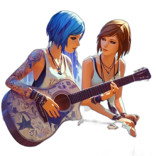 concept art, fantasy art, cartoon, photorealistic, neon lights, blue, two, animated transparent PNG cut-out