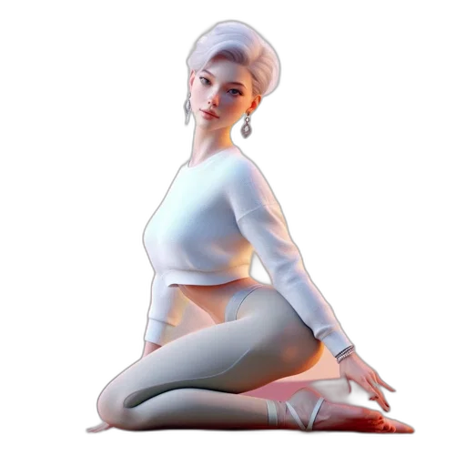robot, dress, concept art, 3d render, fantasy art, pixel art, pastel, 3d-rendered transparent PNG cut-out