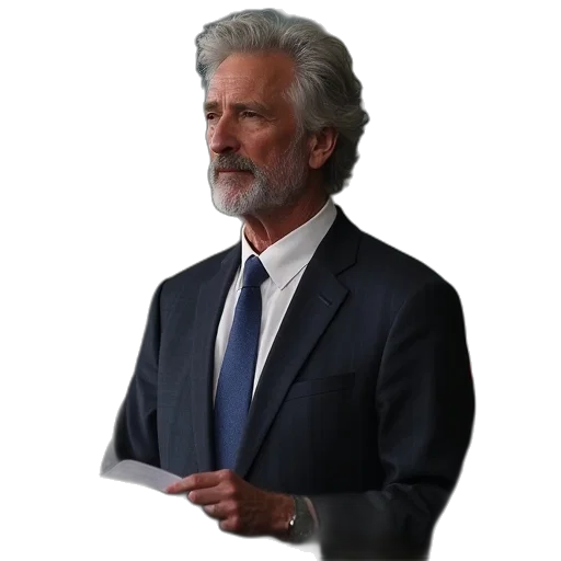 staff, jacket, face, hair transparent PNG cut-out