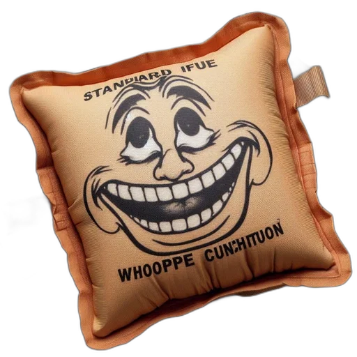 weapon, furniture, food, face, cartoon, square, pillow, features transparent PNG cut-out