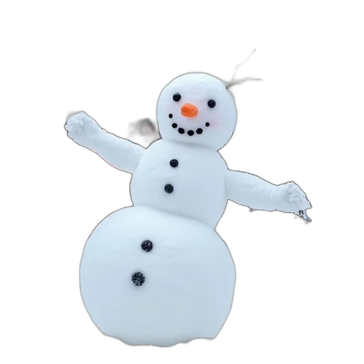 robot, 3d render, snow, snowman, carrot, nose, smiling, face transparent PNG cut-out