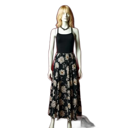 dress, 3d render, concept art, photorealistic, mannequin, dressed, black, top transparent PNG cut-out