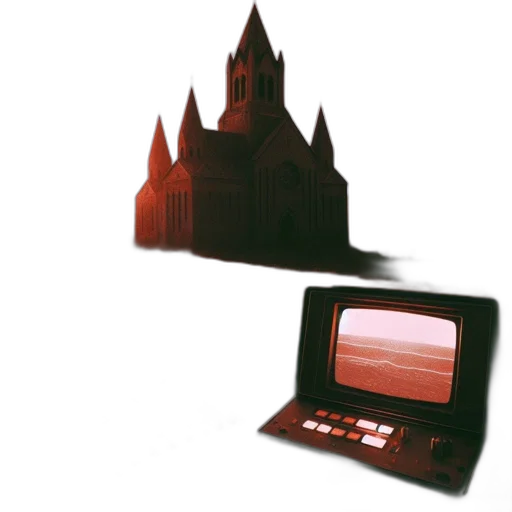 crown, furniture, building, 3d render, concept art, pixel art, vaporwave, sunset transparent PNG cut-out