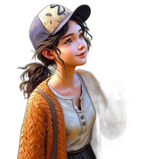 hat, staff, face, jacket, fantasy art, photorealistic, concept art, pixel art transparent PNG cut-out