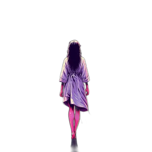 dress, jacket, hair, creature, vaporwave, watercolor, pixel art, concept art transparent PNG cut-out