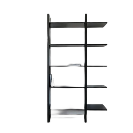 furniture, 3d render, sleek, modern, black, shelving, unit, multiple transparent PNG cut-out