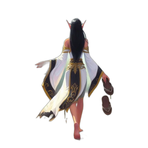 dress, jewelry, staff, dragon, concept art, fantasy art, 3d render, pixel art transparent PNG cut-out