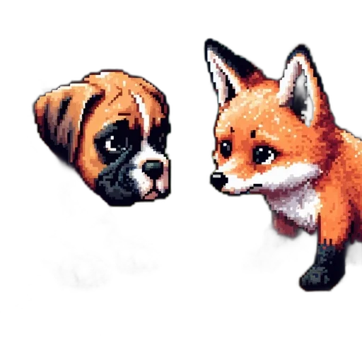animal, pixel art, concept art, watercolor, 3d render, red, monochrome, two transparent PNG cut-out