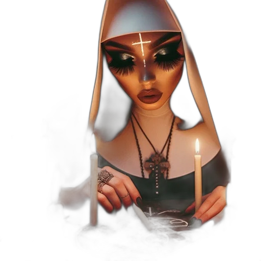 jewelry, mask, dress, face, concept art, fantasy art, cyberpunk, photorealistic transparent PNG cut-out