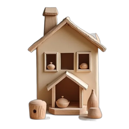 furniture, building, 3d render, concept art, photorealistic, toy, house, some transparent PNG cut-out