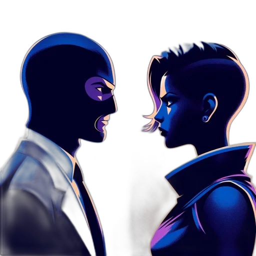 mask, face, comic book art, concept art, cartoon, fantasy art, neon lights, outer space transparent PNG cut-out