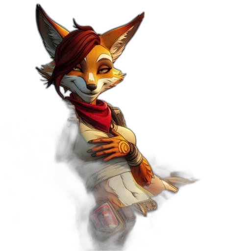 staff, mask, animal, jacket, concept art, 3d render, fantasy art, pixel art transparent PNG cut-out