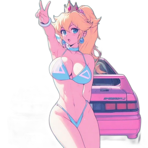 weapon, dress, vaporwave, concept art, anime, pixel art, neon lights, pastel transparent PNG cut-out