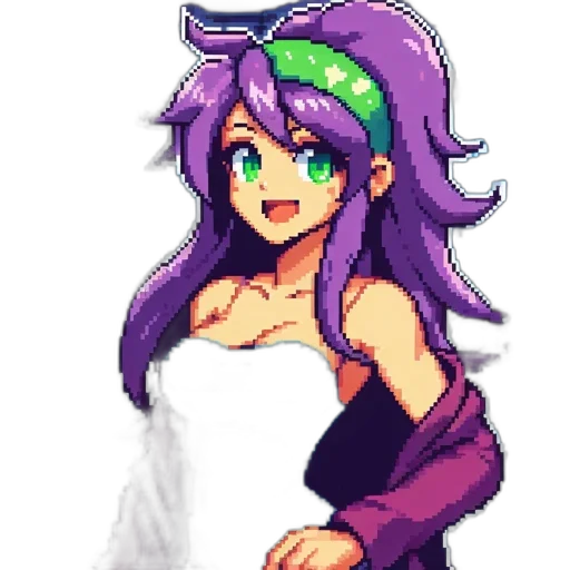 dress, dragon, hat, staff, pixel art, anime, fantasy art, concept art transparent PNG cut-out