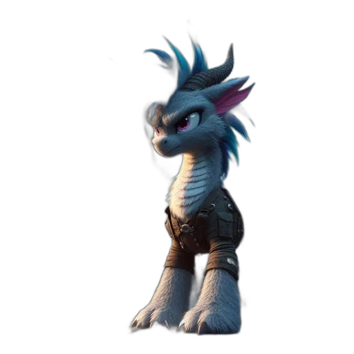 dragon, creature, animal, staff, concept art, 3d render, fantasy art, vaporwave transparent PNG cut-out