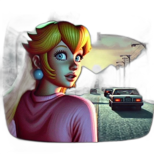 car, umbrella, face, mask, concept art, fantasy art, cyberpunk, vaporwave transparent PNG cut-out