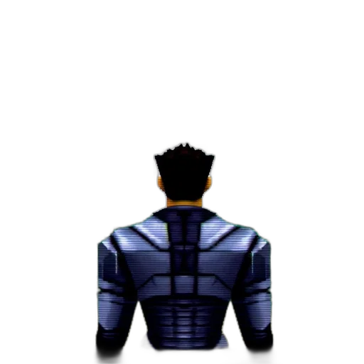 jacket, robot, mask, hair, pixel art, 3d render, concept art, comic book art transparent PNG cut-out