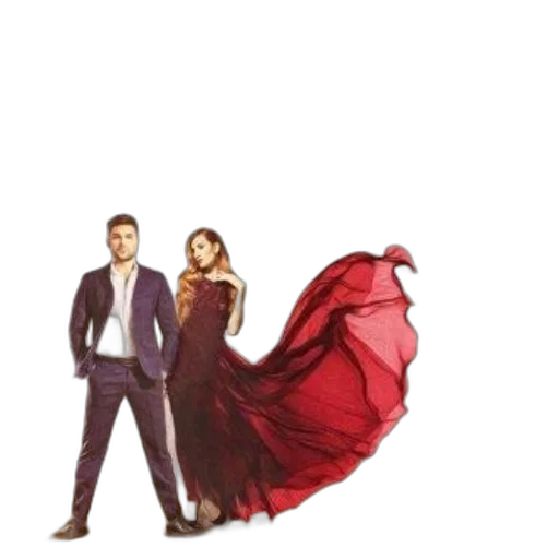 umbrella, dress, jacket, concept art, watercolor, outer space, snow, red transparent PNG cut-out