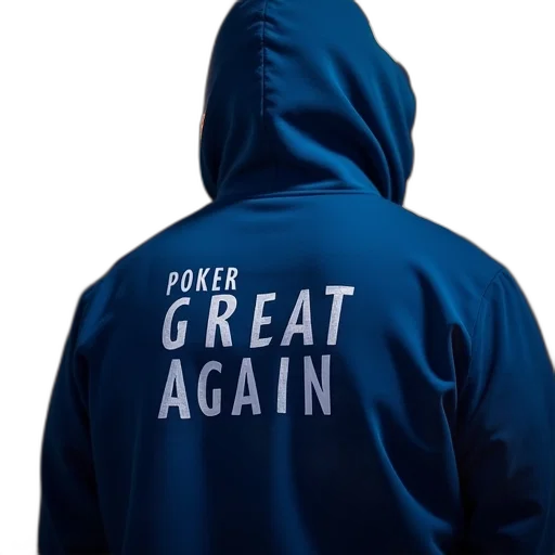 jacket, man, blue, hoodie, words, poker, great, again transparent PNG cut-out