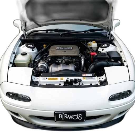 car, first, image, shows, engine, compartment, white, hood transparent PNG cut-out