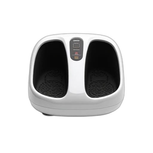 robot, 3d render, modern, white, black, foot, massager, sleek transparent PNG cut-out