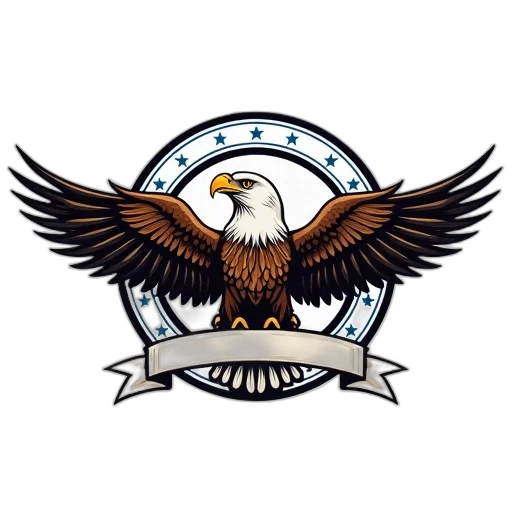 second, image, shows, stylized, illustration, eagle, wings, spread transparent PNG cut-out
