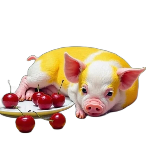 food, animal, creature, photorealistic, 3d render, concept art, painting, piglet transparent PNG cut-out