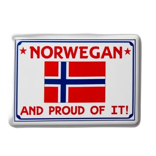white, rectangular, magnet, blue, border, words, norwegian, bestemor transparent PNG cut-out