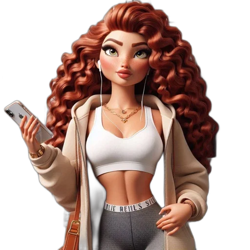 cartoon, concept art, 3d render, fantasy art, female, character, dressed, athletic transparent PNG cut-out