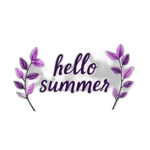 inscription, hello, summer, surrounded transparent PNG cut-out