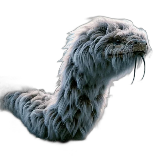 animal, creature, hair, dragon, photorealistic, 3d render, concept art, fantasy art transparent PNG cut-out