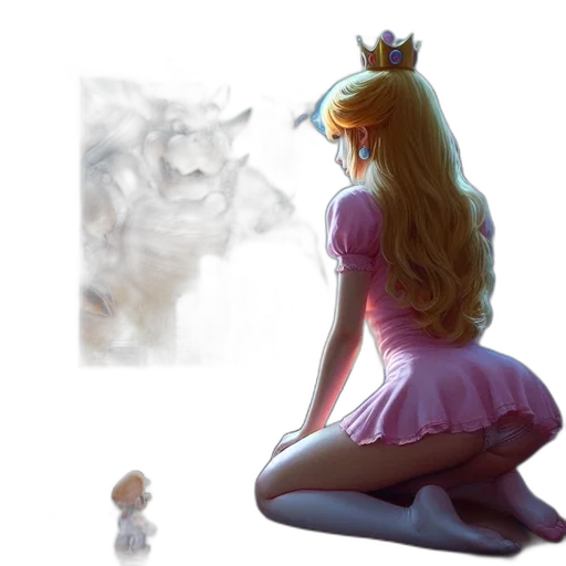 crown, dress, creature, concept art, fantasy art, pixel art, 3d render, pastel transparent PNG cut-out