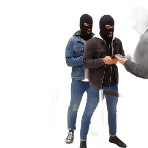 jacket, mask, weapon, hat, concept art, 3d render, fire, inside transparent PNG cut-out