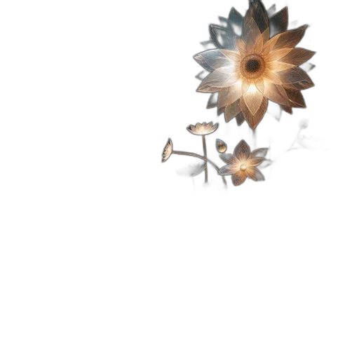 weapon, flower, staff, umbrella, 3d render, concept art, pixel art, photorealistic transparent PNG cut-out