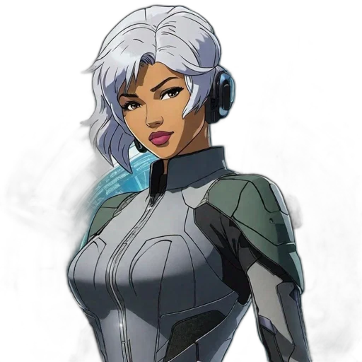 robot, concept art, comic book art, cartoon, fantasy art, animated, female, character transparent PNG cut-out