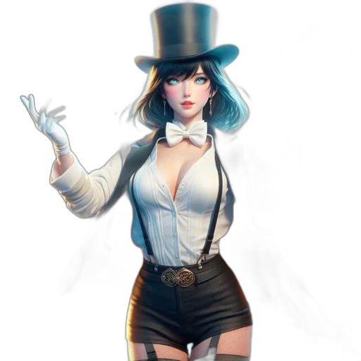 hat, staff, concept art, fantasy art, comic book art, photorealistic, blue, woman transparent PNG cut-out