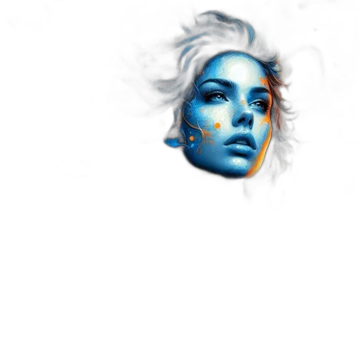 face, mask, jewelry, hair, photorealistic, concept art, fantasy art, pixel art transparent PNG cut-out