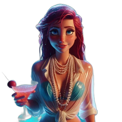 jewelry, dress, staff, fantasy art, concept art, 3d render, comic book art, neon lights transparent PNG cut-out
