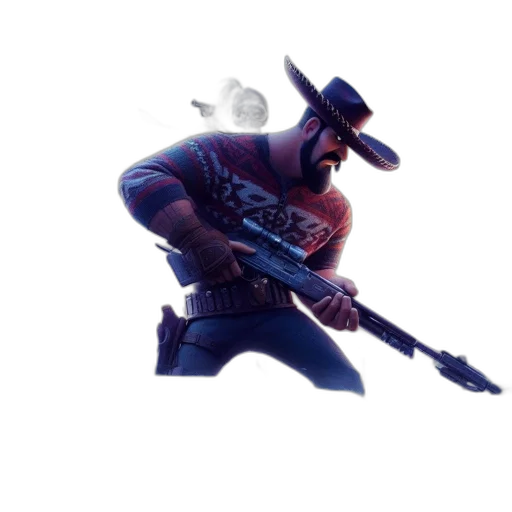 weapon, staff, hat, mask, concept art, 3d render, pixel art, fantasy art transparent PNG cut-out