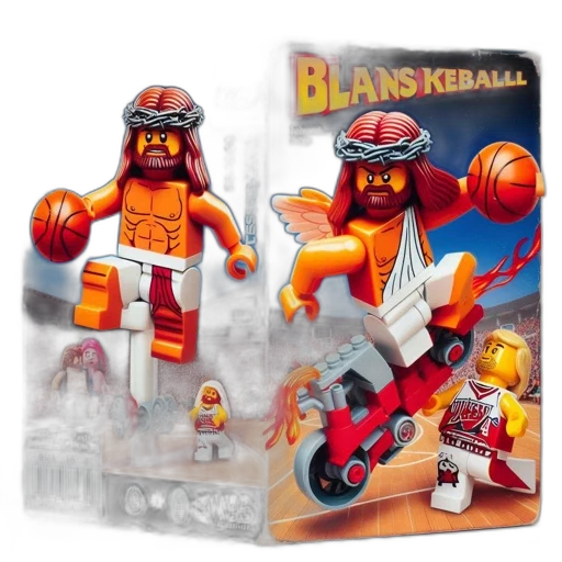 concept art, comic book art, 3d render, fire, lego, set, box, depicts transparent PNG cut-out